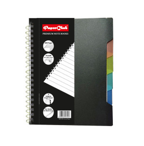 PaperClub Wiro PP Ruled NoteBook | 53105 | 300 PAGES | SIZE : B5 | 17.6cmx25cm | RULED | 5-SUBJECT