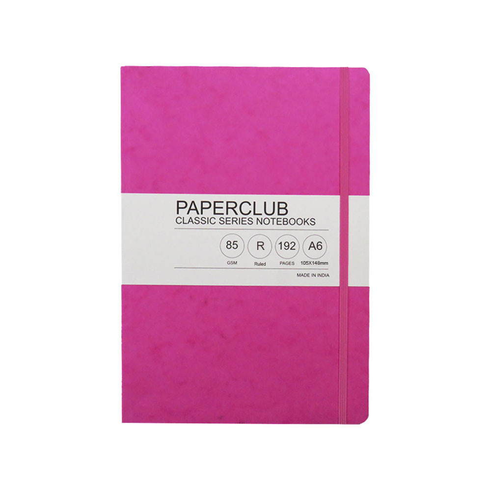 PaperClub Classic Series Notebook, A6 Assorted Color, Board Cover, Natural White Paper, Fashionable Design