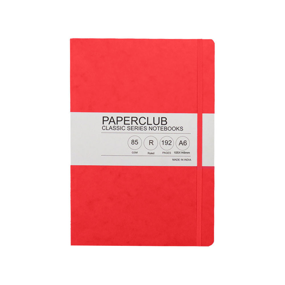 PaperClub Classic Series Notebook, A6 Assorted Color, Board Cover, Natural White Paper, Fashionable Design